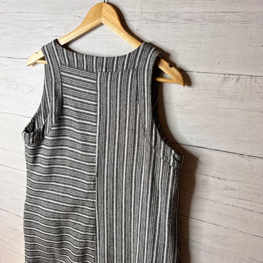 Westbound Dress Womens Size Large Black & White Striped Lagenlook Linen Blend - Picture 13 of 16